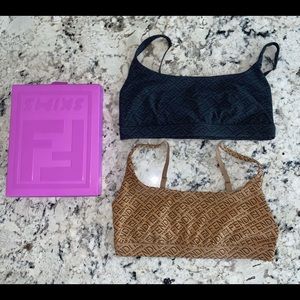 2 SKIMS x FENDI bralettes.